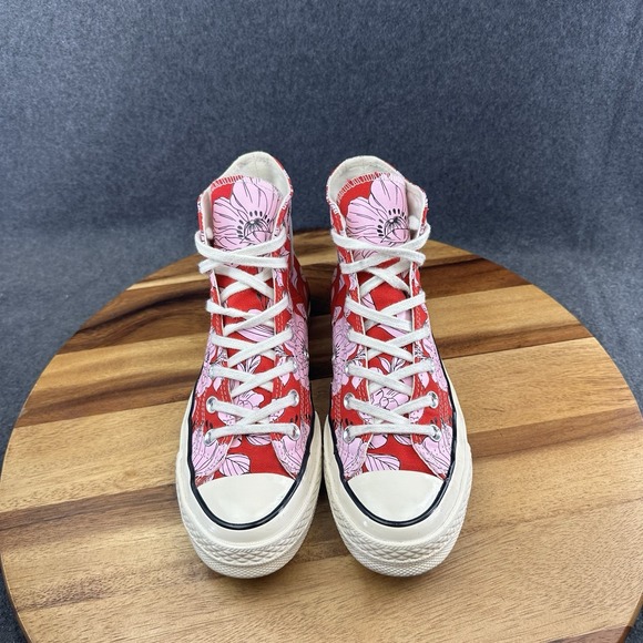 CONVERSE Chuck Taylor 70 Vintage Floral Hi Top Sneaker 568373C University Red 7 - Picture 4 of 10